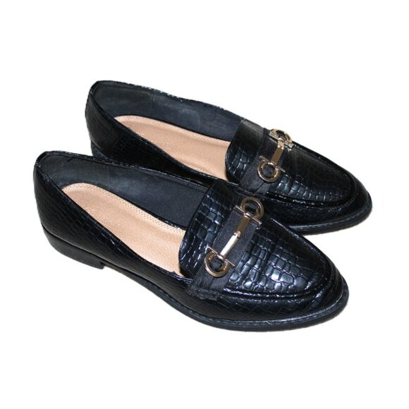 ASOS Vapor Snaffle Loafer in Black Croc - Size 10W - Picture 3 of 10